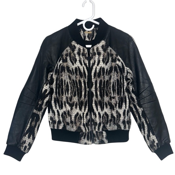 Rebecca Minkoff Concord Leopard Bomber Jacket - Picture 3 of 10